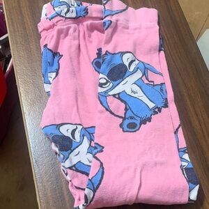 Pink Pajama Pants with Blue Cartoon Character